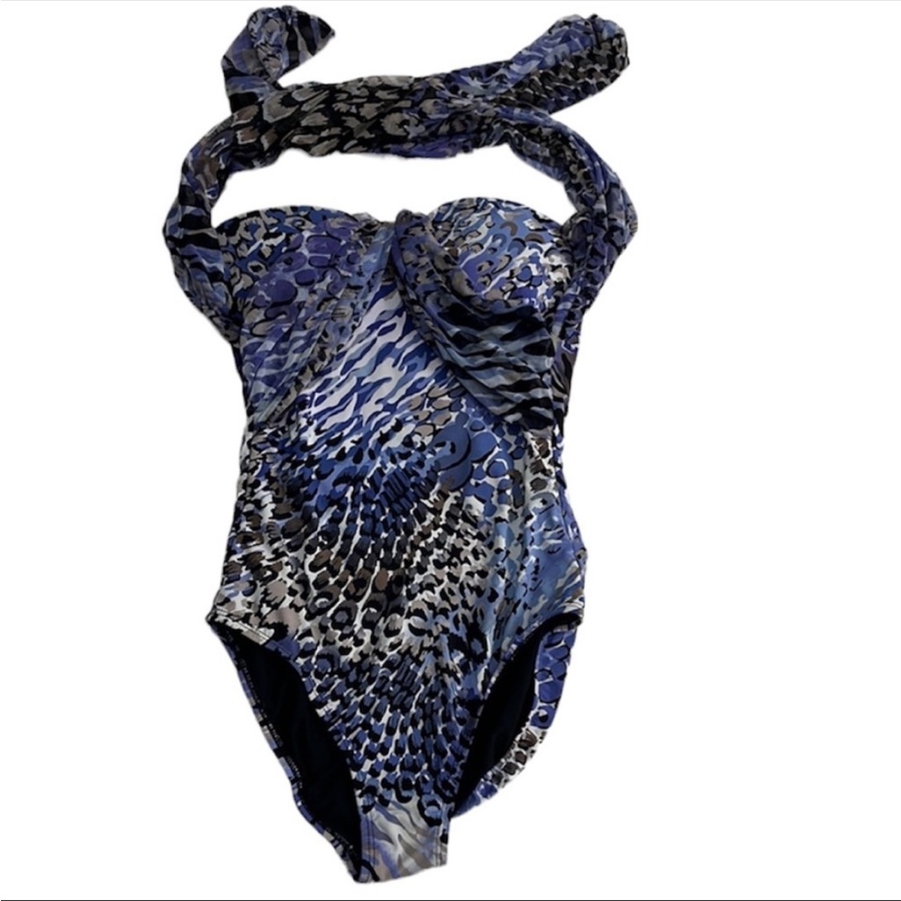 Jantzen One Piece Swimsuit Purple Leopard Print Bathing Suit 6
